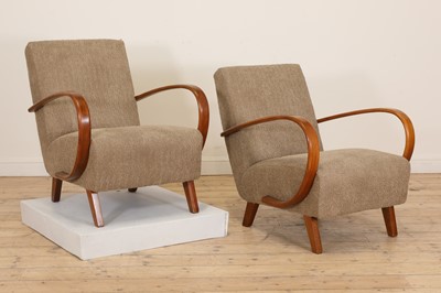 Lot 443 - A pair of Halabala-style armchairs