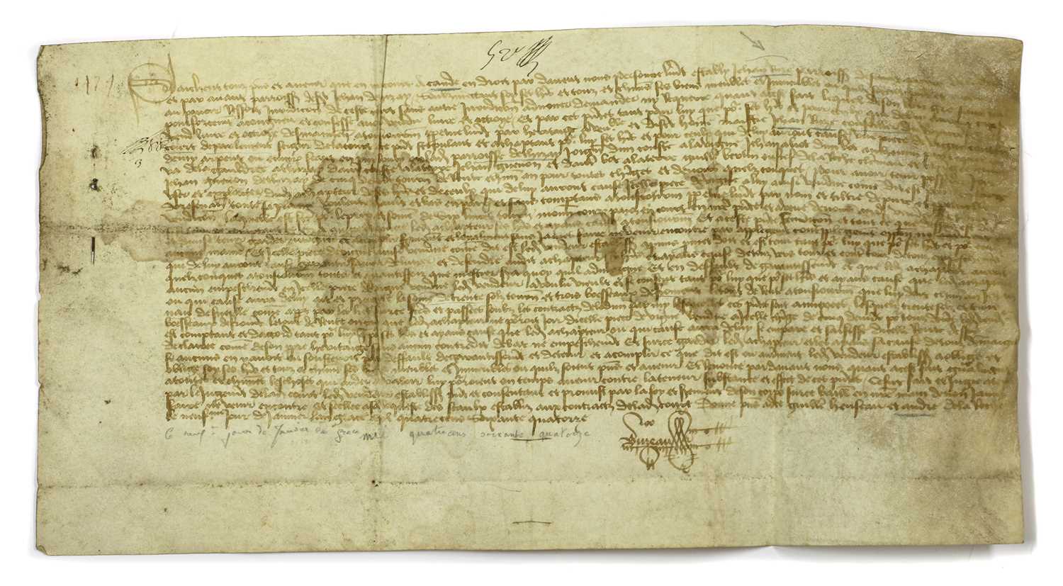 Lot 82 - French document on vellum (1474)