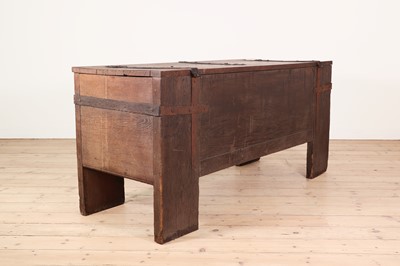 Lot 173 - large oak and iron-bound chest or 'Stollentruhe'