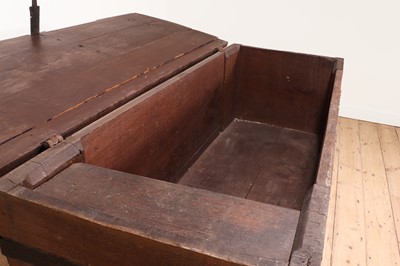 Lot 173 - large oak and iron-bound chest or 'Stollentruhe'