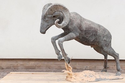 Lot 251A - A large bronze figure of a goat