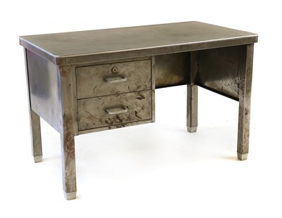 Lot 429 - An industrial desk polished steel desk