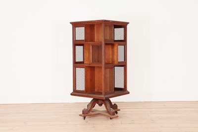 Lot 221 - A Victorian oak revolving bookcase