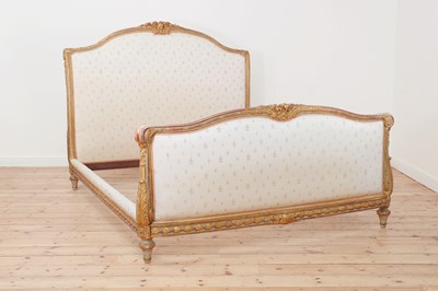Lot 441 - A Louis XVI-style painted and parcel-gilt bed