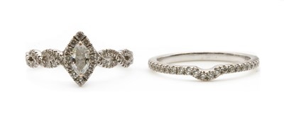 Lot 70 - A 14ct white gold diamond engagement ring and wedding ring set, by Neil Lane