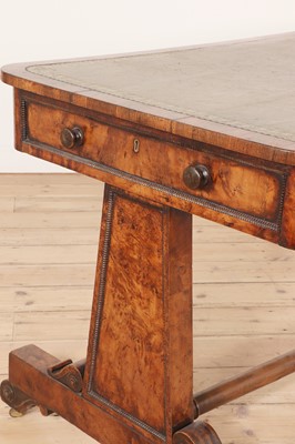 Lot 16 - A George IV rosewood and burr yew library table