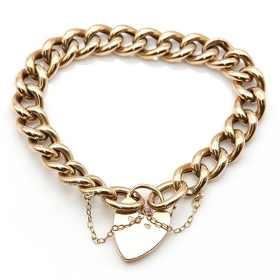 Lot 81 - An Edwardian hollow curb chain bracelet