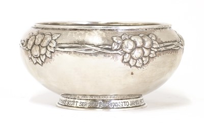Lot 80 - An Arts and Crafts silver presentation bowl