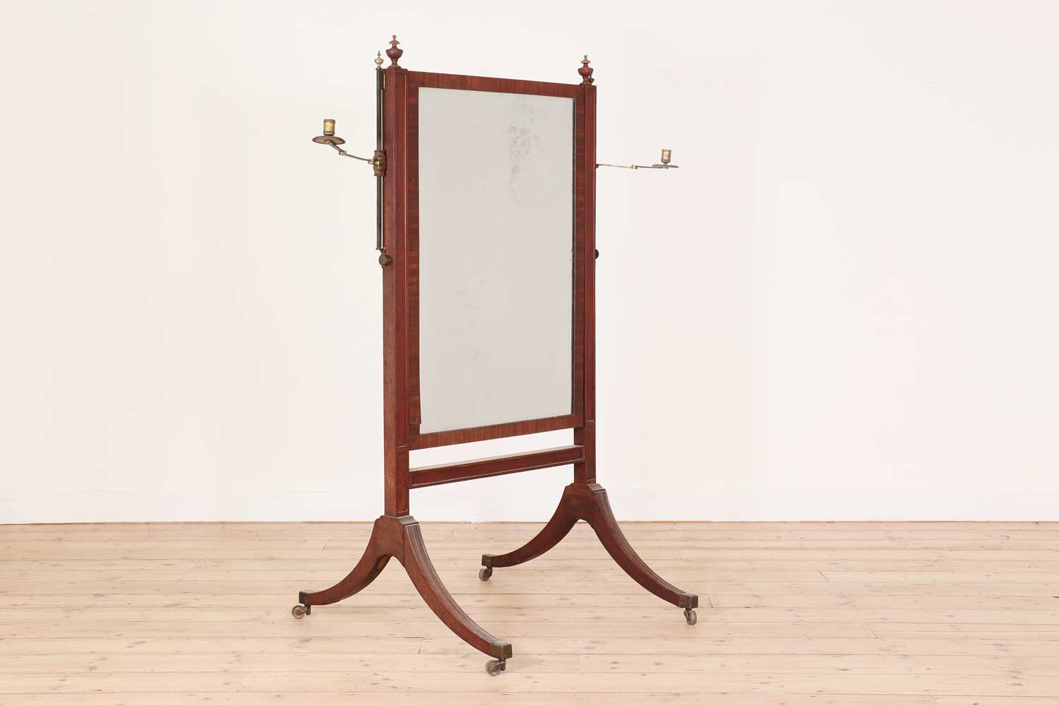 Lot 81 - A Regency mahogany cheval mirror