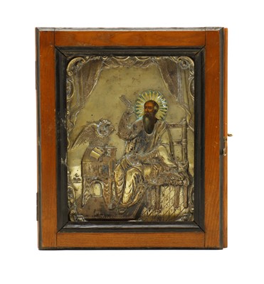 Lot 48 - A Romanian silver plated icon
