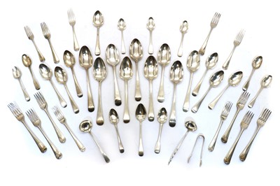 Lot 36 - A collection of George III and later silver flatware