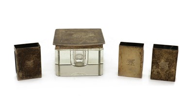 Lot 120 - A square glass inkwell