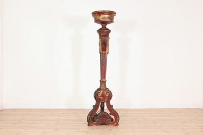 Lot 161 - A painted wooden torchère lamp