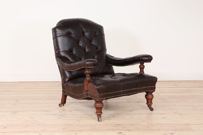 Lot 285 - A late Victorian buttoned-leather armchair