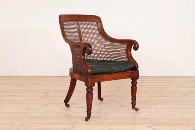 Lot 67 - An early Victorian mahogany bergère library chair