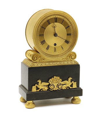Lot 268 - A French Empire mantel gilt bronze timepiece