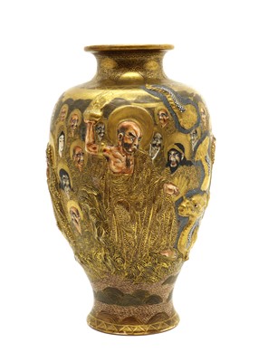 Lot 133 - A large Japanese Satsuma ware vase