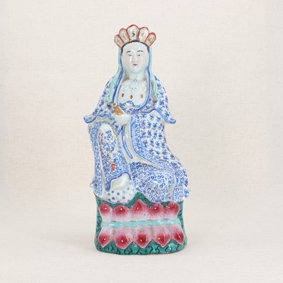 Lot 58 - A Chinese famille rose guanyin