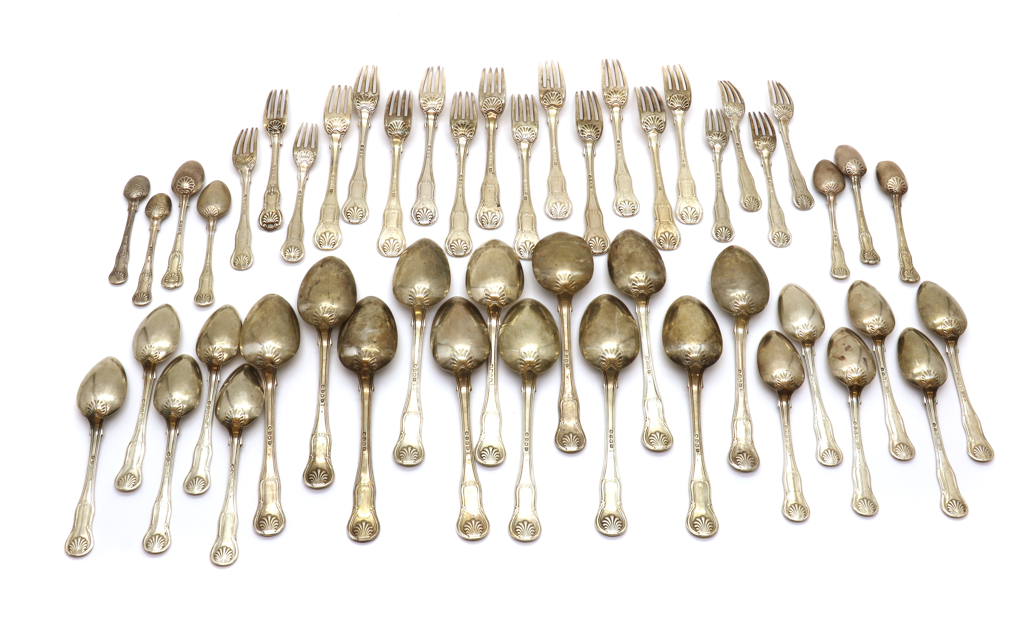 Lot 125 A part set of silver flatware