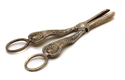 Lot 126 - A pair of silver grape scissors
