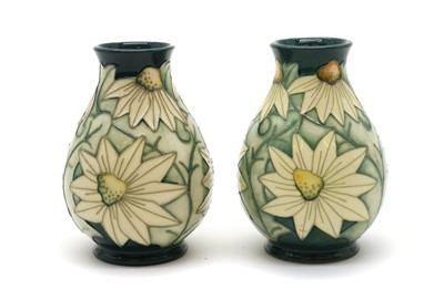 Lot 57 - A pair of Moorcroft pottery 'Summer Lawn' pattern vases