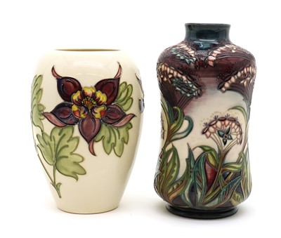Lot 59 - A Moorcroft pottery 'Columbine' pattern vase