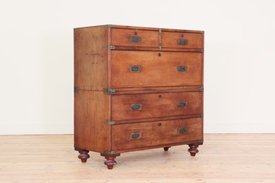 Lot 191 - A mahogany campaign chest
