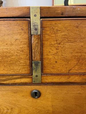 Lot 191 - A mahogany campaign chest