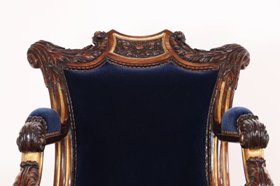 Lot A Regency rosewood and parcel-gilt armchair
