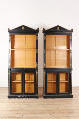 Lot 523 - A pair of Napoleon III painted cabinets