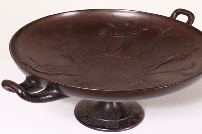 Lot 102 - A pair of neoclassical patinated cast iron kylix by E W Wyon for The Art Union of London
