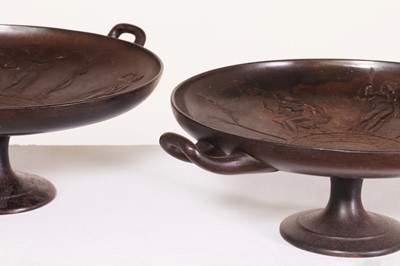 Lot 102 - A pair of neoclassical patinated cast iron kylix by E W Wyon for The Art Union of London