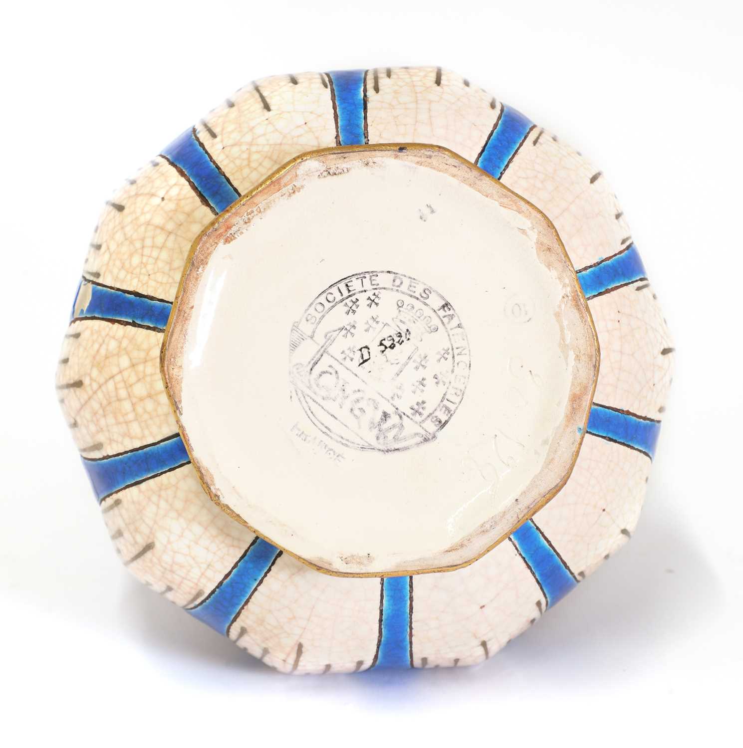 Lot 242 A Longwy pottery 'fountain' vase,