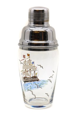 Lot 96 - A chrome-plated and glass cocktail shaker