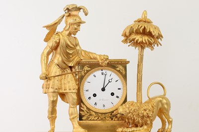 Lot 278 - A rare Empire ormolu mantel clock
