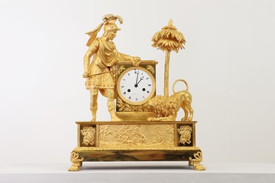 Lot 278 - A rare Empire ormolu mantel clock