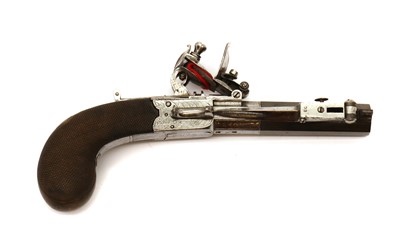 Lot 70 - A 50 bore boxlock flintlock belt pistol signed Smith, London