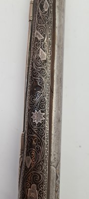 Lot 76 - An ornate 30 bore Turkish flintlock holster pistol