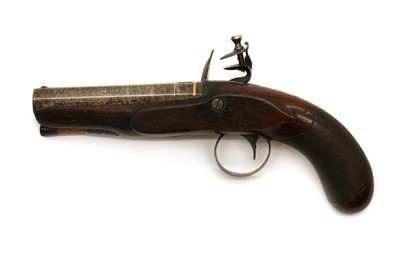 Lot 67 - An 18 bore flintlock travelling pistol by Balk, Doncaster