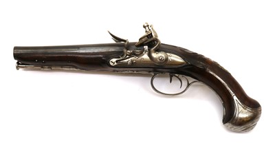 Lot 77 - A pair of French 28 bore double barrelled flintlock pistols by Karches a Colmar