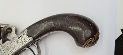 Lot 80 - A pair of flintlock boxlock cannon barrelled pistols by M Collins, Dublin