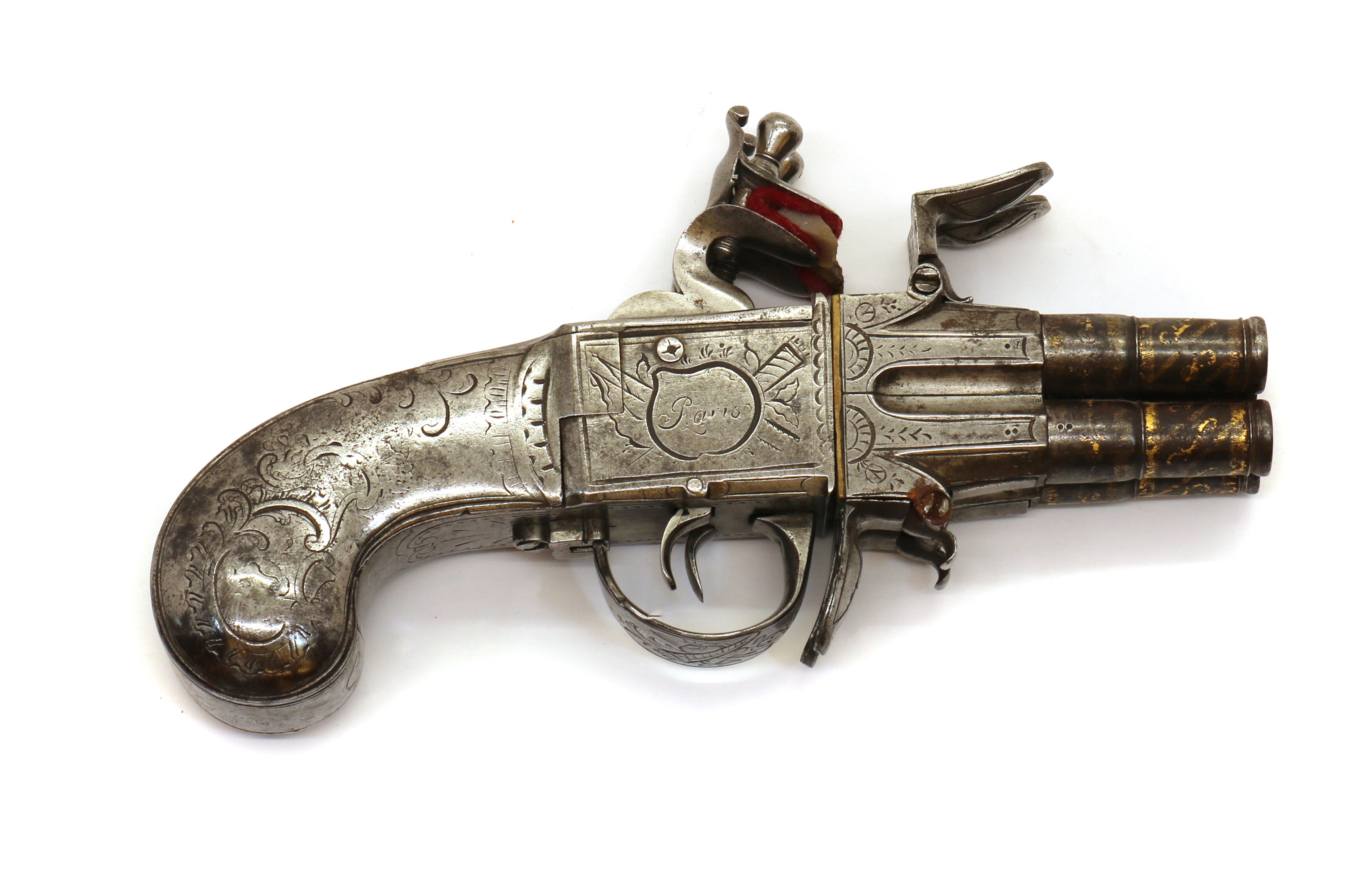 Lot 71 - A Liege 120 bore four barrelled flintlock