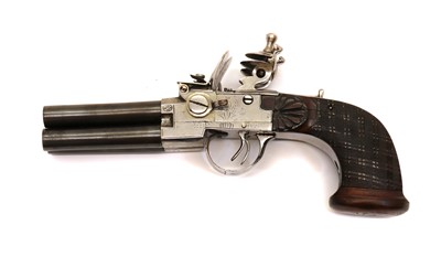Lot 79 - A Liege 80 bore 4 barrelled flintlock boxlock, tap action pistol