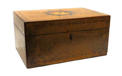 Lot 345A - A Victorian walnut and marquetry inlaid box