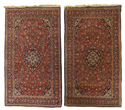 Lot 321 - A pair of Kashan rugs