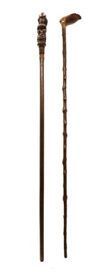 Lot 199 - An 18th century wooden walking stick