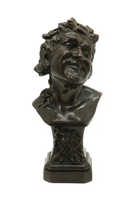 Lot 154 - A bronzed copper bust of Pan