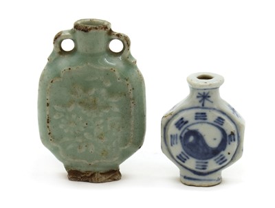 Lot 213 - Two Chinese porcelain snuff bottles