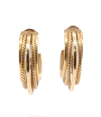 Lot 220 - A pair of gold hoop earrings