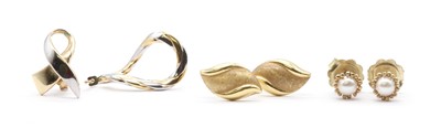 Lot 278 - Two pairs of gold earrings